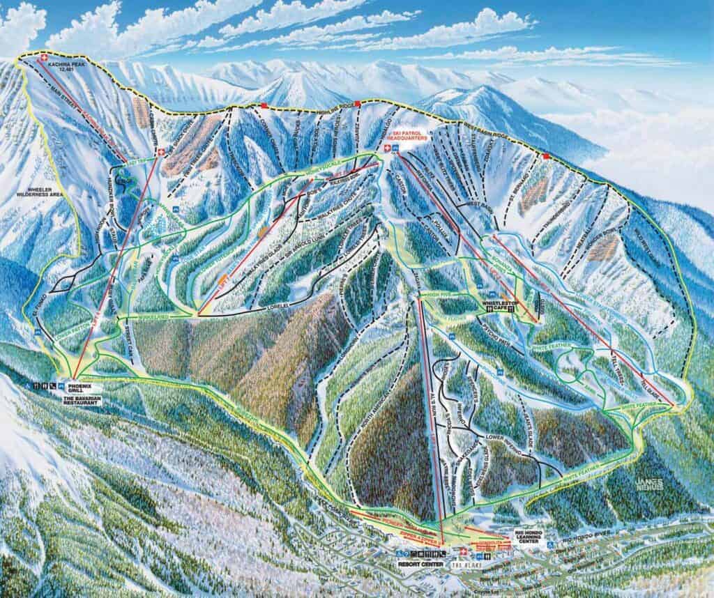 taos ski area map