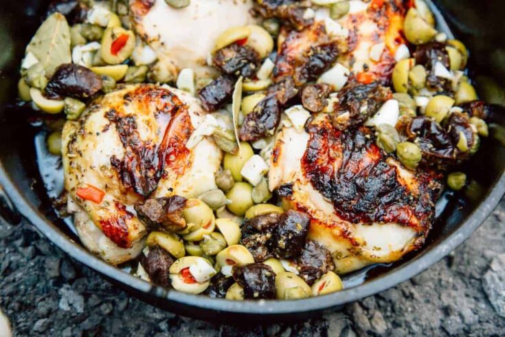 DUTCH OVEN CHICKEN MARBELLA  
