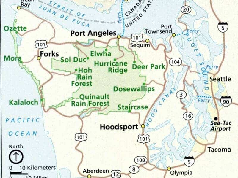 olympic peninsula map