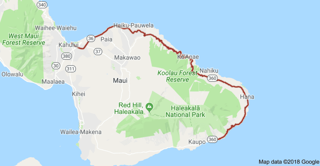 road to hana map