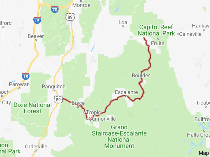 utah scenic drives map