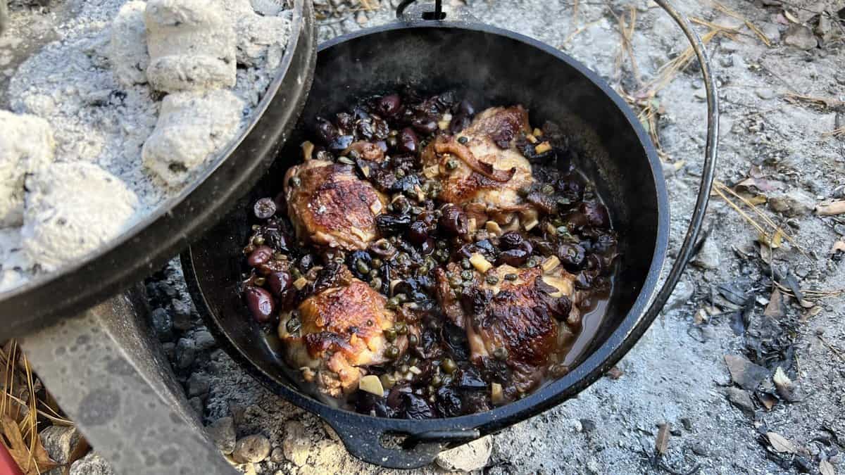 Cast iron camp cooking store