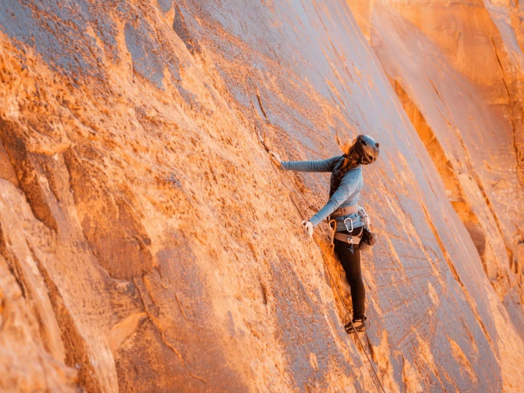 rock climbing wall street in moab