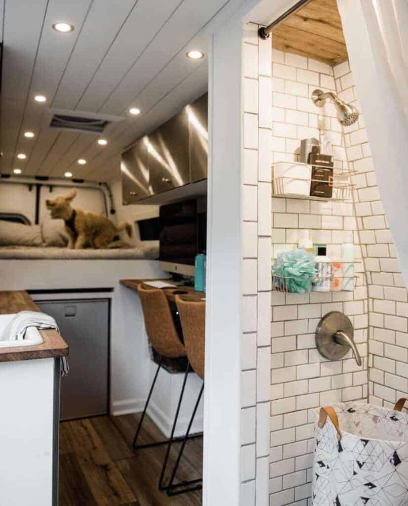 van bathroom storage organization