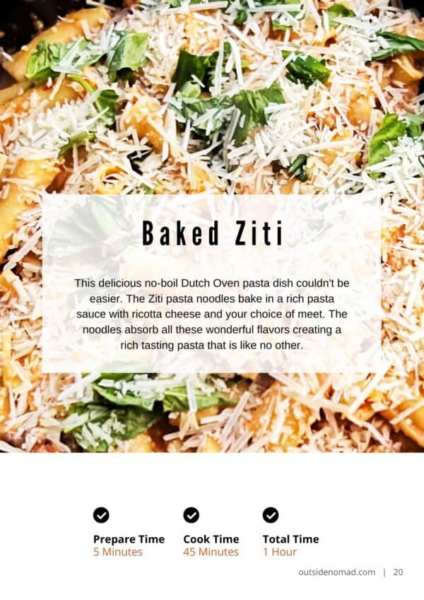 dutch oven baked ziti