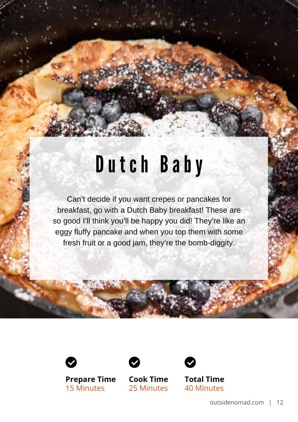 Dutch Oven Dutch Baby {Camping Recipe} - Self Proclaimed Foodie