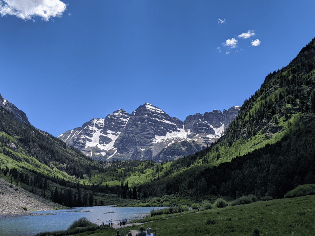 Aspen mountain town maroon bells