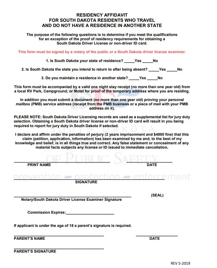 how to become a south dakota resident