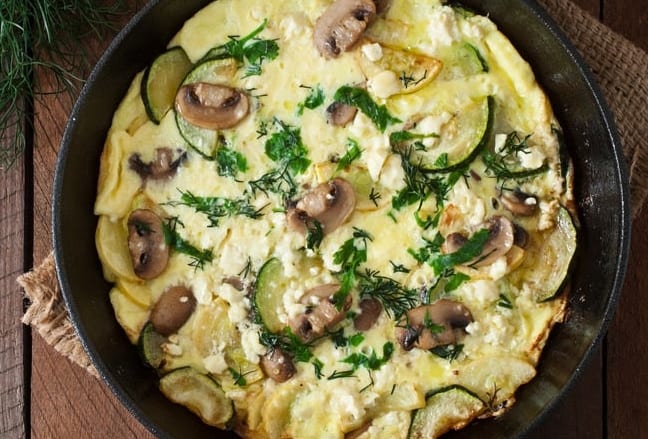 Dutch Oven Mushroom Frittata