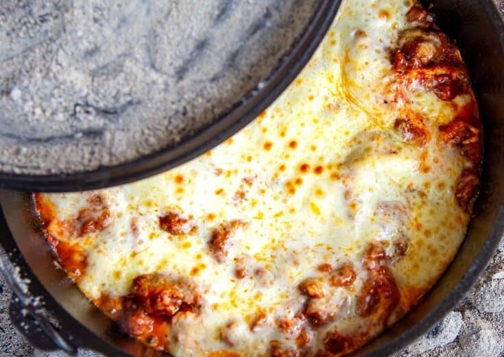Dutch Oven Vegetarian lasagna