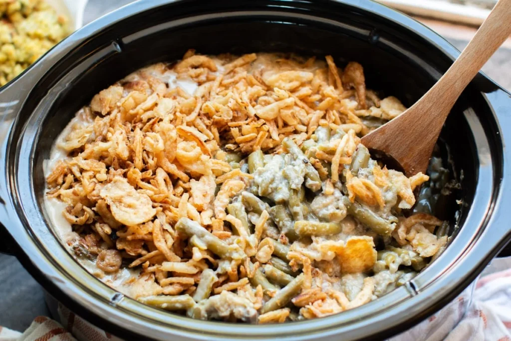 Camping Crockpot Green Bean Casserole