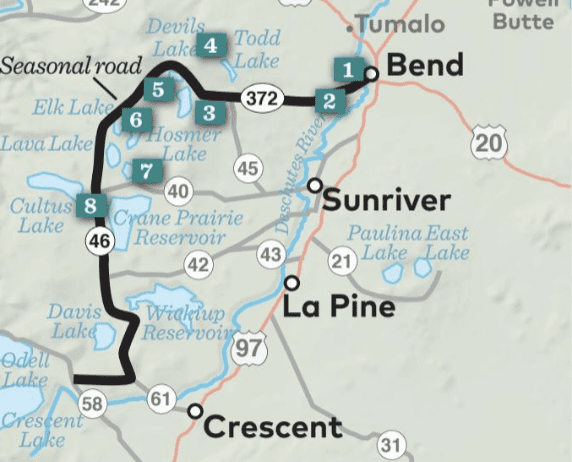 portland oregon cascade lakes scenic byway