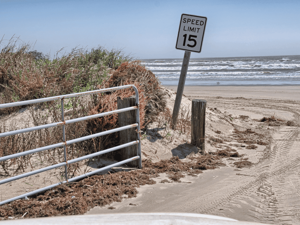 beach with mph sign